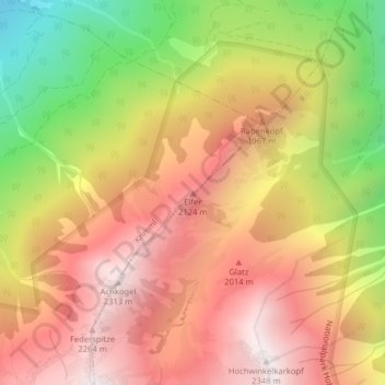 Elfer topographic map, elevation, terrain