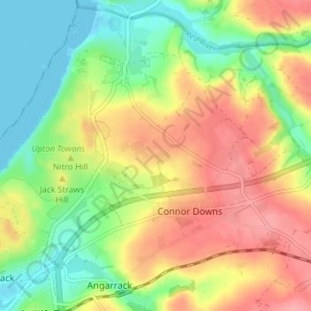 Trevarnon topographic map, elevation, terrain