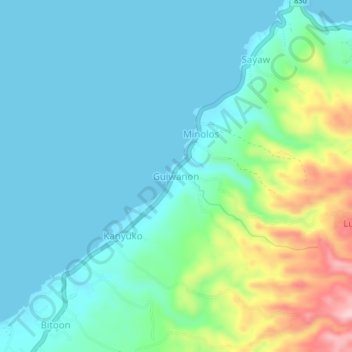 Guiwanon topographic map, elevation, terrain