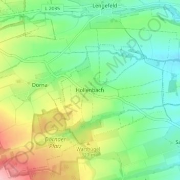 Hollenbach topographic map, elevation, terrain