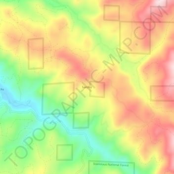 Sandoz topographic map, elevation, terrain