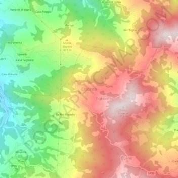 Crocinito topographic map, elevation, terrain
