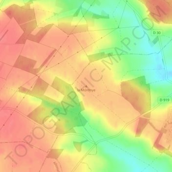 la Montoye topographic map, elevation, terrain