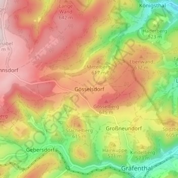 Gösselsdorf topographic map, elevation, terrain