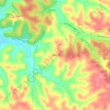 Melrose topographic map, elevation, terrain