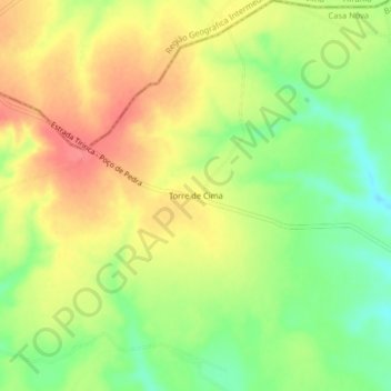 Torre de Cima topographic map, elevation, terrain