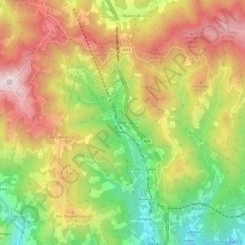 Fado topographic map, elevation, terrain