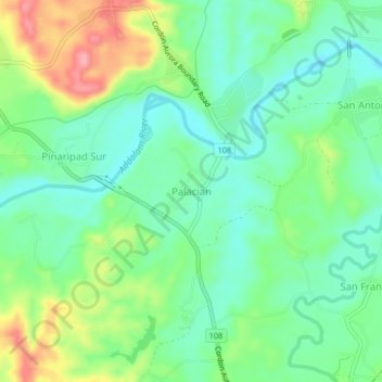 Palacian topographic map, elevation, terrain