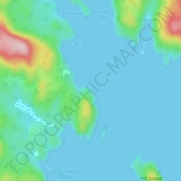 Read Island topographic map, elevation, terrain