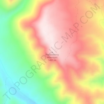 Huckleberry Mountain topographic map, elevation, terrain