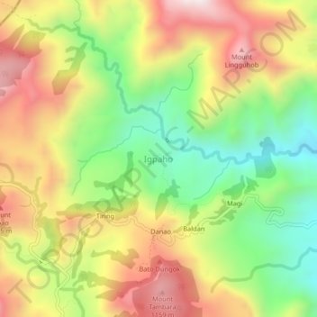 Igpaho topographic map, elevation, terrain
