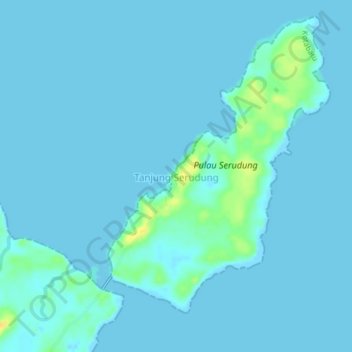 Tanjung Serudung topographic map, elevation, terrain
