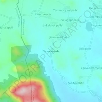 Shriramulapalle topographic map, elevation, terrain