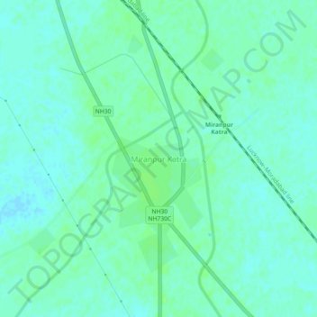 Miranpur Katra topographic map, elevation, terrain
