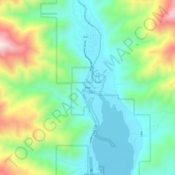 Pine topographic map, elevation, terrain