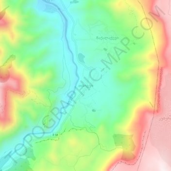 Tmogvi topographic map, elevation, terrain