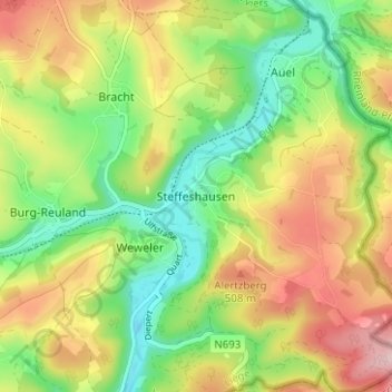 Steffeshausen topographic map, elevation, terrain