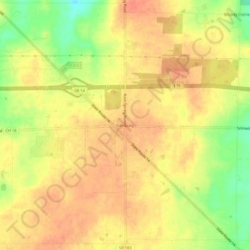 Edinburg topographic map, elevation, terrain