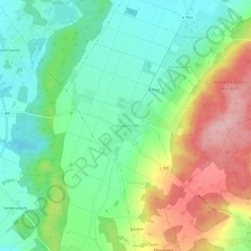 Haisterkirch topographic map, elevation, terrain