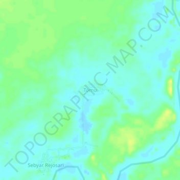 Tomu topographic map, elevation, terrain