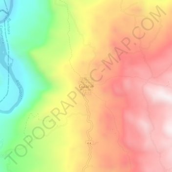 Guane topographic map, elevation, terrain