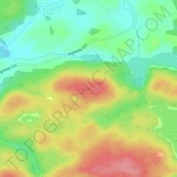 Jack's Ridge topographic map, elevation, terrain