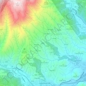 Riale topographic map, elevation, terrain