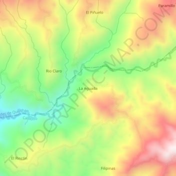 La Aguada topographic map, elevation, terrain