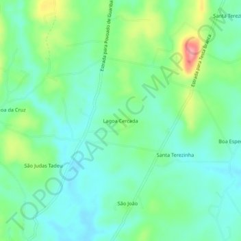 Lagoa Cercada topographic map, elevation, terrain