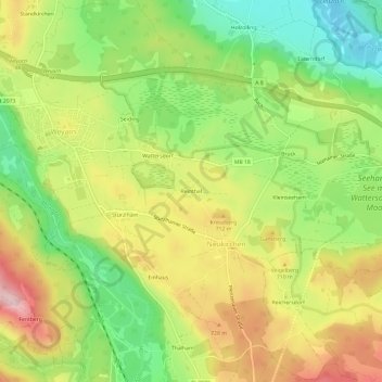 Reinthal topographic map, elevation, terrain