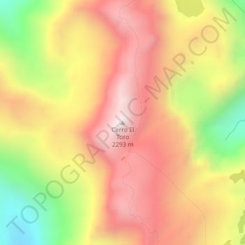 Cerro El Toro topographic map, elevation, terrain