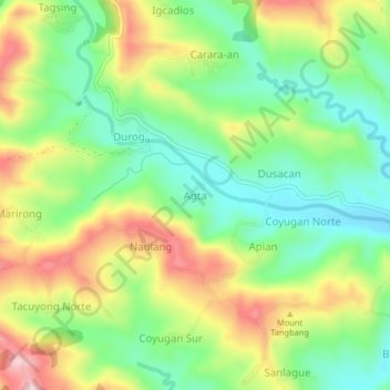Agta topographic map, elevation, terrain