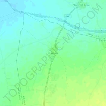 Nimbara topographic map, elevation, terrain