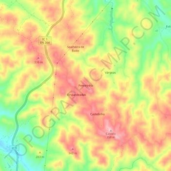 Pereirinho topographic map, elevation, terrain
