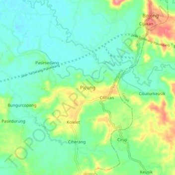 Picung topographic map, elevation, terrain