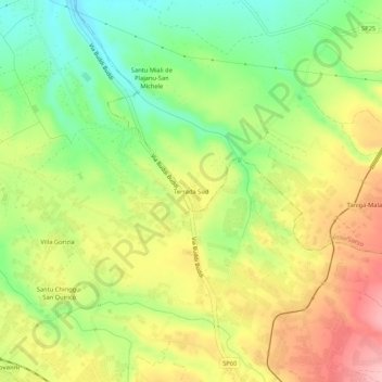 Terrada Sud topographic map, elevation, terrain