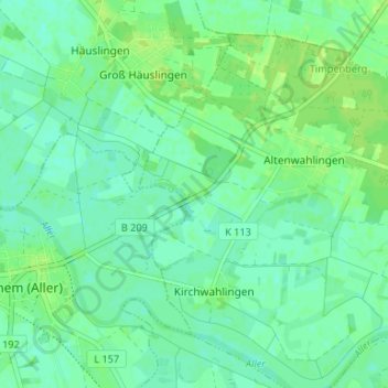 Rethemer Fähre topographic map, elevation, terrain