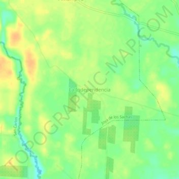 La Independencia topographic map, elevation, terrain