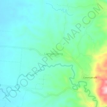 Lampangang topographic map, elevation, terrain