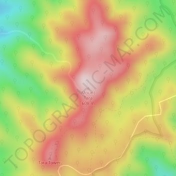 Mount Tara topographic map, elevation, terrain