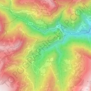 Ruera topographic map, elevation, terrain