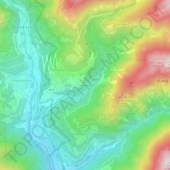 Les Ragias topographic map, elevation, terrain