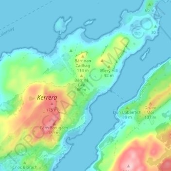 Balliemore topographic map, elevation, terrain