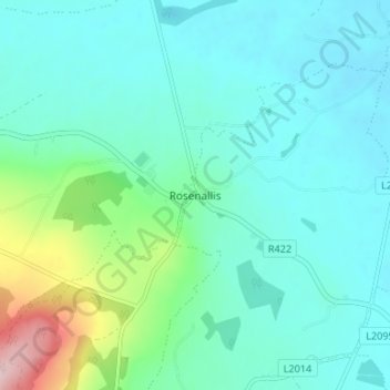 Rosenallis topographic map, elevation, terrain