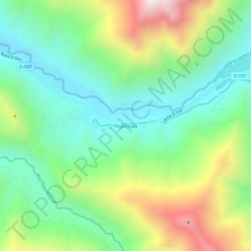 Pejerreyes topographic map, elevation, terrain