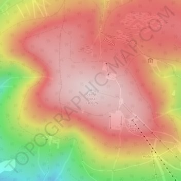 Černá hora topographic map, elevation, terrain