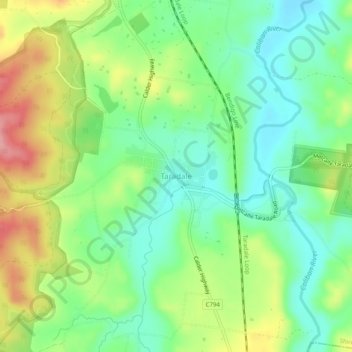 Taradale topographic map, elevation, terrain