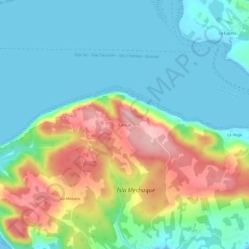Coihue topographic map, elevation, terrain