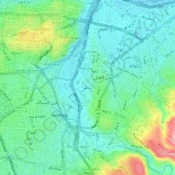 Amatouri topographic map, elevation, terrain