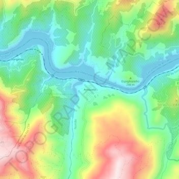 Arnozelo topographic map, elevation, terrain